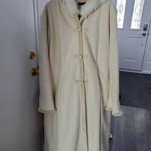 Faux fur shearling long coat, plus size, NWT